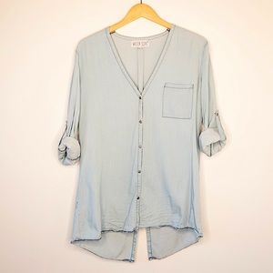 Madison Square Denim Button Down Top